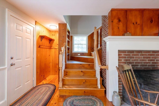 15 Feylers Corner Rd, Waldoboro, ME 04572 - staircase featuring wood finished floors