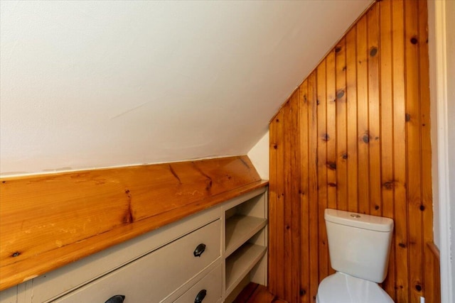 15 Feylers Corner Rd, Waldoboro, ME 04572 - bathroom with toilet and wood walls