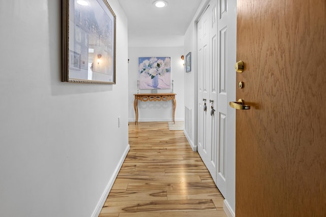 1 Seacliff Ave Unit 3D, Old Orchard Beach, ME 04064 - hallway with light wood-type flooring and recessed lighting