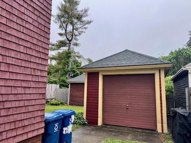91 Washburn Ave, Portland, ME 04102 - detached garage featuring concrete driveway