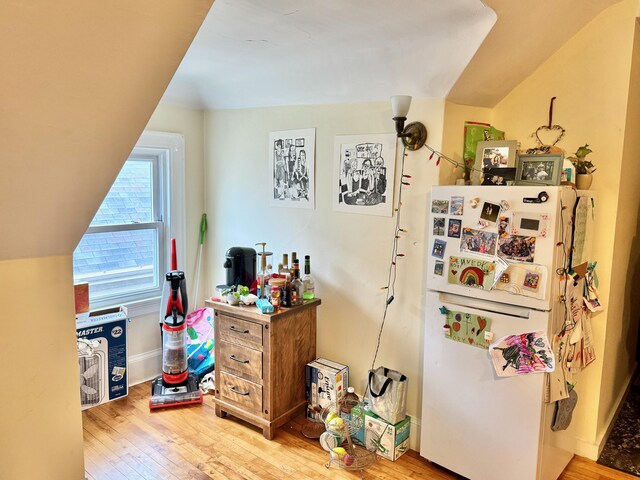 91 Washburn Ave, Portland, ME 04102 - interior space with hardwood / wood-style floors and vaulted ceiling