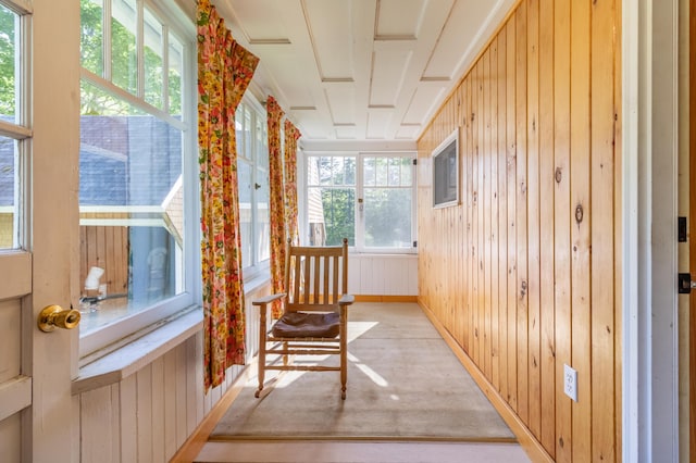 10 Joslyn St, Newport, ME 04953 - sunroom featuring wooden walls and baseboards