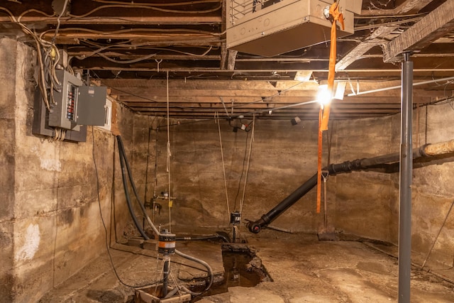 10 Joslyn St, Newport, ME 04953 - unfinished below grade area featuring electric panel