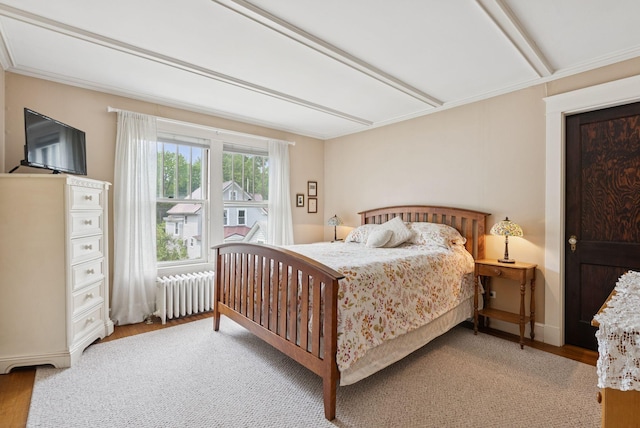 7 Carroll Ave, Auburn, ME 04210 - bedroom featuring radiator heating unit, light wood-type flooring, and baseboards