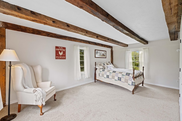 179 Alfred Rd, Kennebunk, ME 04043 - bedroom with beam ceiling and carpet