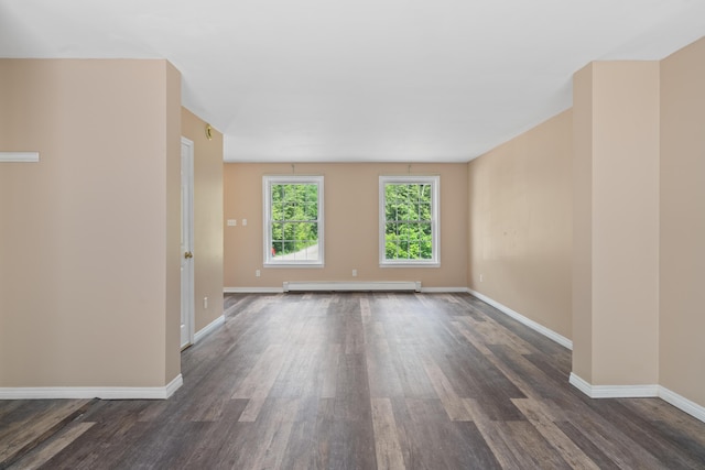 20 Huntington Ln, Berwick, ME 03901 - unfurnished room with dark wood-style flooring, baseboards, and a baseboard radiator