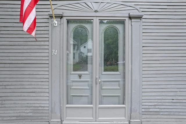 74 Main St, Cornish, ME 04020 - doorway to property with french doors