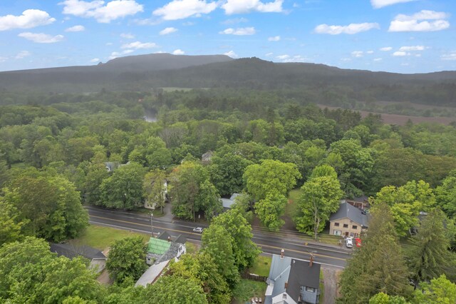 74 Main St, Cornish, ME 04020 - drone / aerial view of a mountain backdrop and a forest