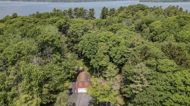 386 Lower Flying Point Rd, Freeport, ME 04032 - view from above of property with a nearby body of water and a forest