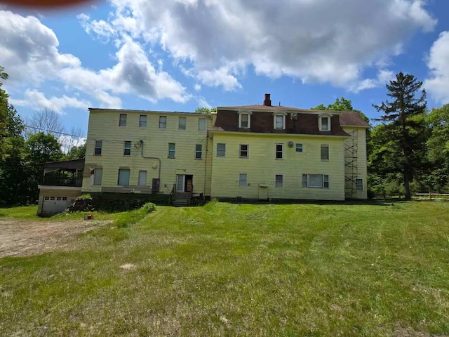 424 Maplecrest Rd, Parsonsfield, ME 04047 - rear view of property with a chimney and a lawn