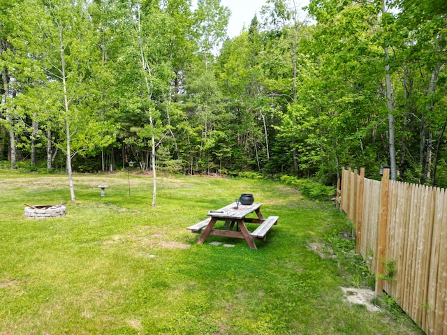 140 Station Rd, Lincoln, ME 04457 - view of yard featuring an outdoor fire pit