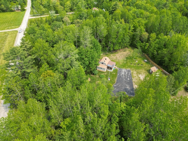 140 Station Rd, Lincoln, ME 04457 - view from above of property with a heavily wooded area