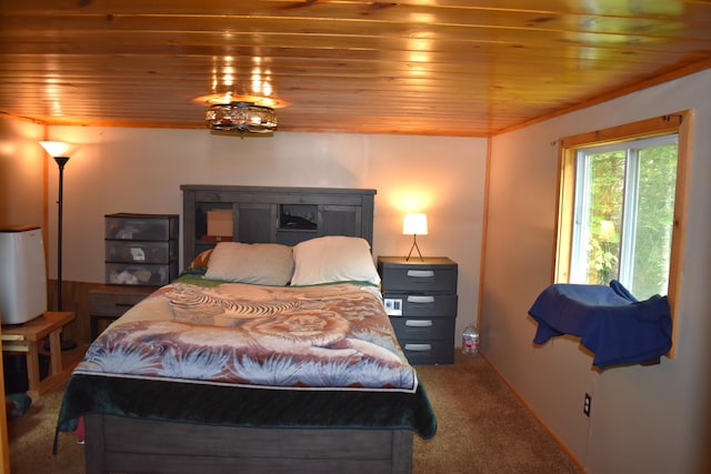 140 Station Rd, Lincoln, ME 04457 - carpeted bedroom featuring wooden ceiling