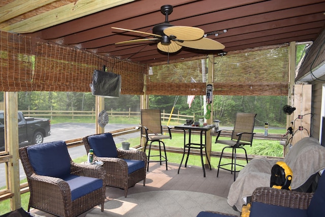 140 Station Rd, Lincoln, ME 04457 - sunroom with ceiling fan