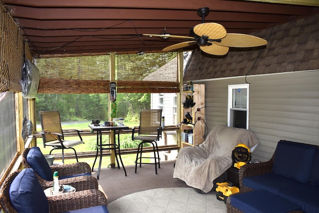 140 Station Rd, Lincoln, ME 04457 - view of patio with ceiling fan