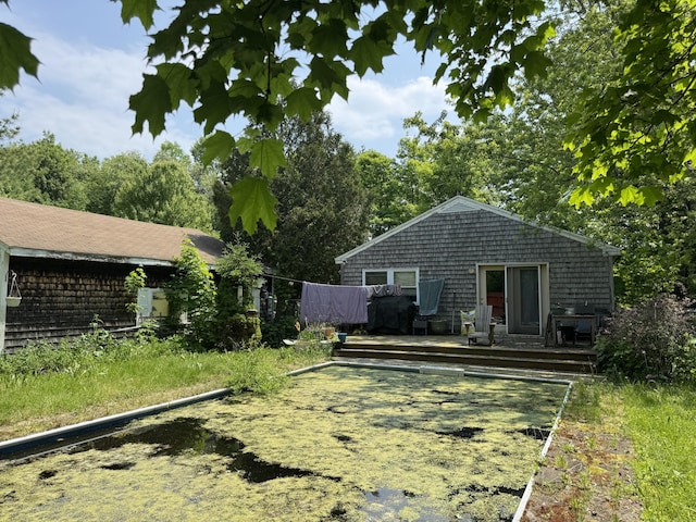 20 Coldbrook Rd, Hampden, ME 04444 - view of yard featuring a wooden deck