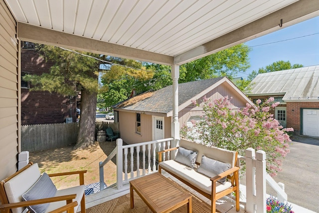 13 Bartlett St, Waterville, ME 04901 - wooden deck with an outdoor structure and an outdoor living space