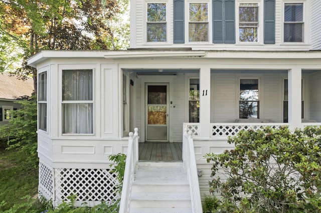 11 Center St, Richmond, ME 04357 - doorway to property featuring covered porch