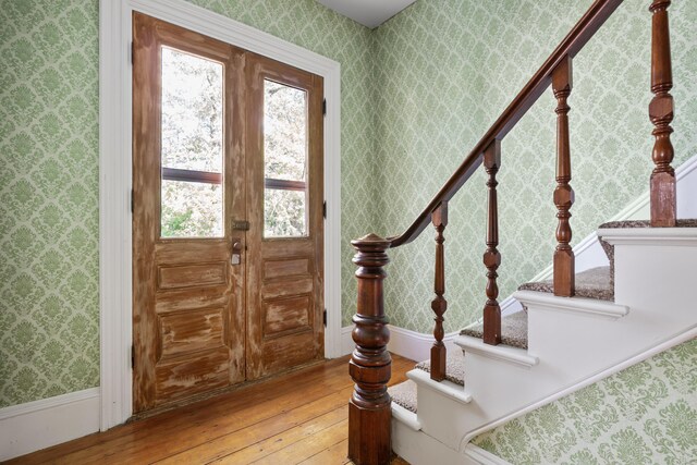 11 Center St, Richmond, ME 04357 - foyer featuring hardwood / wood-style flooring and stairs