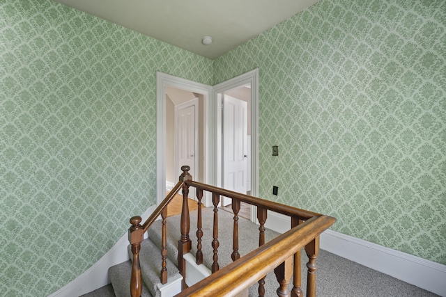 11 Center St, Richmond, ME 04357 - stairs with carpet floors and baseboards