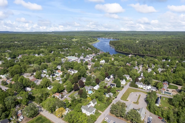 11 Center St, Richmond, ME 04357 - bird's eye view of a heavily wooded area and a nearby body of water