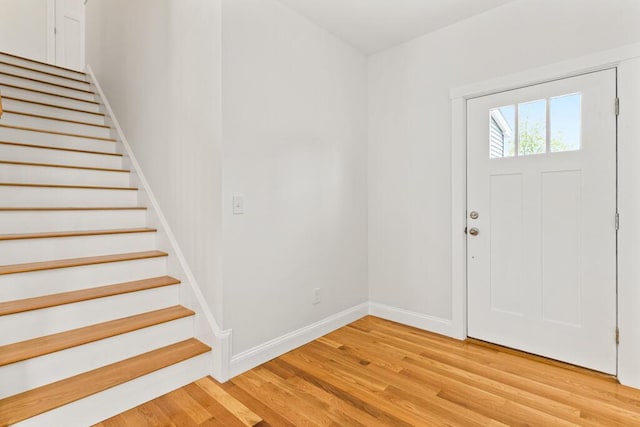 21 Arnies Alley -, Westbrook, ME 04092 - entrance foyer featuring stairway, light wood-type flooring, and baseboards