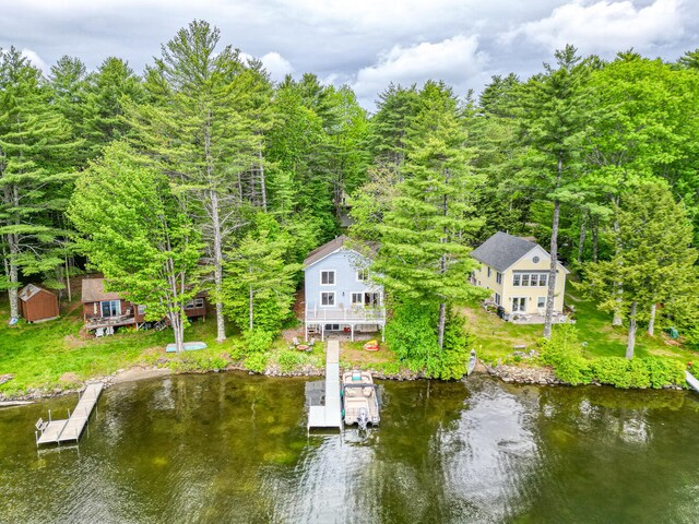 33-34 Gerber Ln, Monmouth, ME 04259 - view from above of property featuring a nearby body of water and a forest