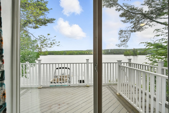 33-34 Gerber Ln, Monmouth, ME 04259 - wooden terrace with a water view