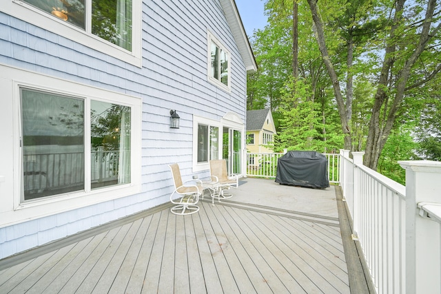 33-34 Gerber Ln, Monmouth, ME 04259 - wooden deck with grilling area