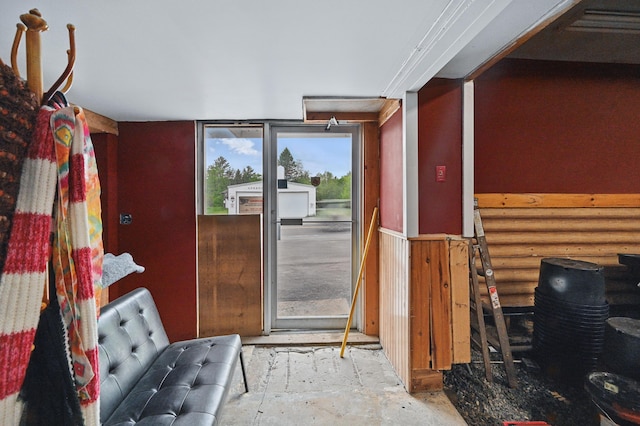 23 Main St, Athens, ME 04912 - doorway featuring log walls