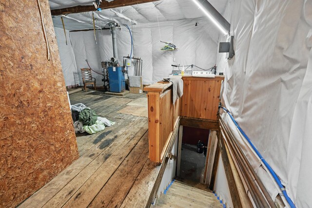 23 Main St, Athens, ME 04912 - staircase with hardwood / wood-style flooring