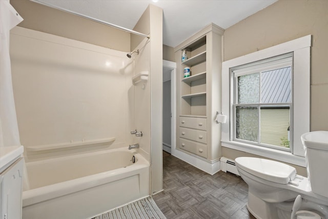 133 Front St, Old Town, ME 04468 - full bath featuring shower / tub combination, baseboard heating, and vanity
