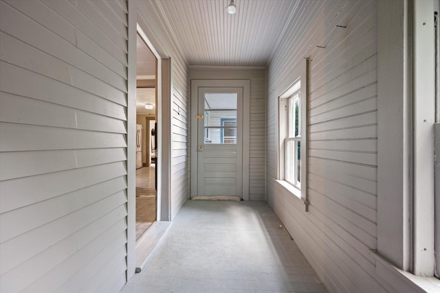 133 Front St, Old Town, ME 04468 - hallway featuring wooden walls