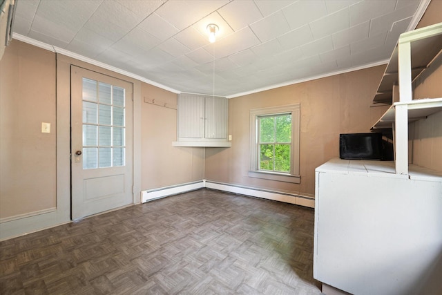 133 Front St, Old Town, ME 04468 - washroom featuring ornamental molding and baseboard heating