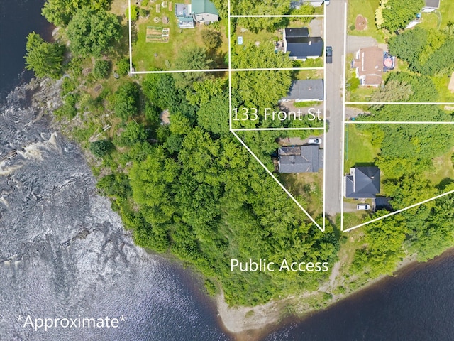 133 Front St, Old Town, ME 04468 - aerial overview of property's location featuring property boundaries highlighted