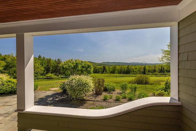 321 Beech Hill Rd, Northport, ME 04849 - view of patio / terrace with a mountain view
