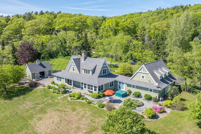 321 Beech Hill Rd, Northport, ME 04849 - view from above of property with a heavily wooded area