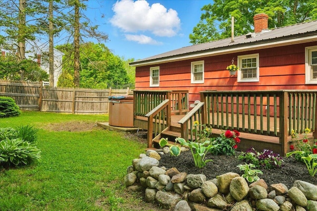 46 Jeffrey St, Lewiston, ME 04240 - view of yard featuring a wooden deck