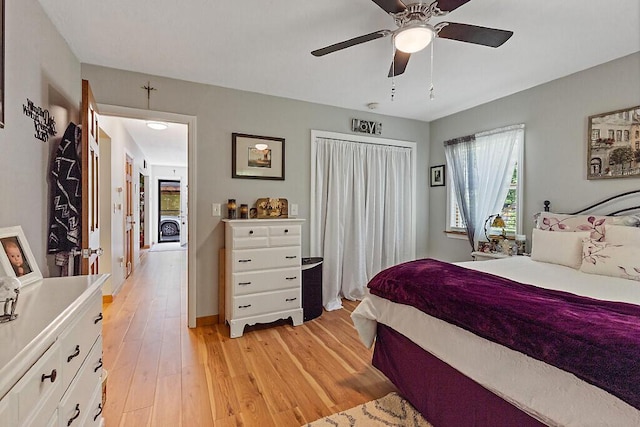 11 Lewis Rd, Sidney, ME 04330 - bedroom featuring light wood-style floors and ceiling fan