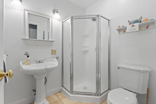 60 Barrell Ln Unit 1, York, ME 03909 - bathroom featuring a stall shower and tile patterned flooring
