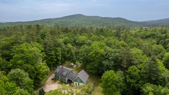 310 Fields Hill Rd, Sumner, ME 04292 - aerial view of property and surrounding area featuring a forest and a mountain backdrop