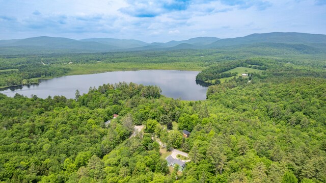310 Fields Hill Rd, Sumner, ME 04292 - drone / aerial view of a forest and a water and mountain view