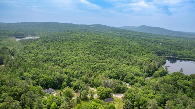 310 Fields Hill Rd, Sumner, ME 04292 - aerial view of a heavily wooded area and a water and mountain view