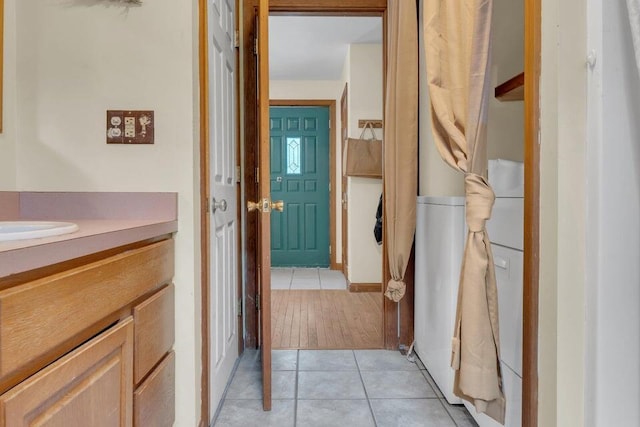 32 Milky Way Ln, Durham, ME 04222 - hall featuring light tile patterned floors