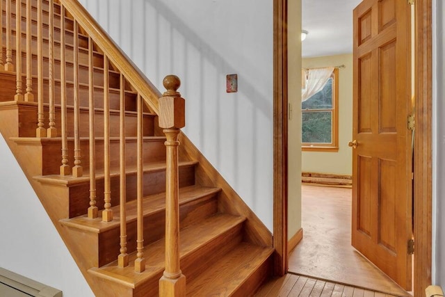 32 Milky Way Ln, Durham, ME 04222 - staircase with hardwood / wood-style flooring