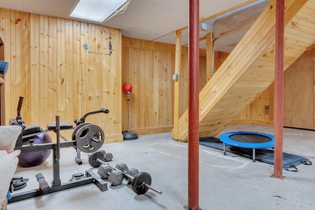 32 Milky Way Ln, Durham, ME 04222 - exercise room with wood walls