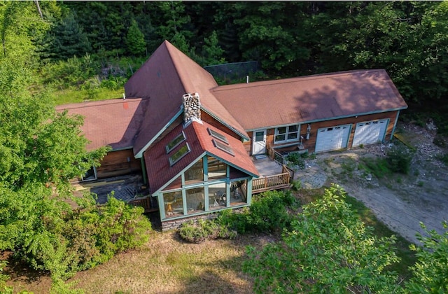 32 Milky Way Ln, Durham, ME 04222 - aerial view of property and surrounding area featuring a heavily wooded area
