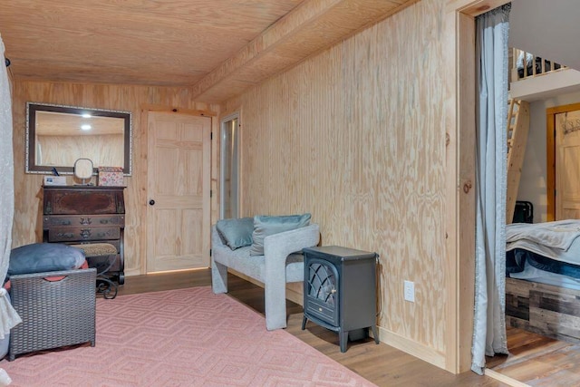 41 Sunny Ln, Sanford, ME 04073 - living area featuring wood walls and wood finished floors