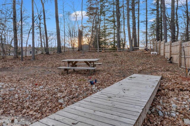 41 Sunny Ln, Sanford, ME 04073 - wooden deck with a fenced backyard