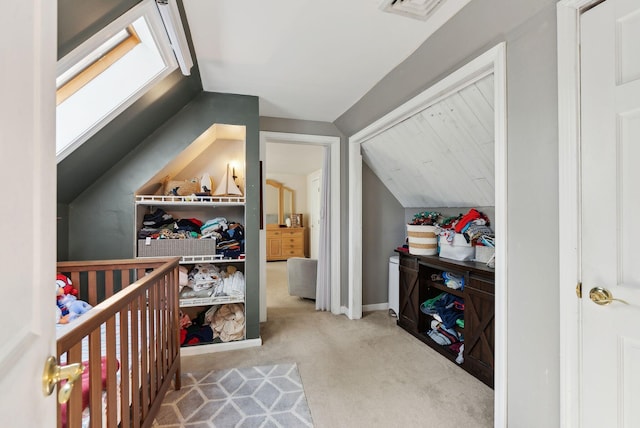 47 Old Post Ln, Sanford, ME 04073 - bedroom with lofted ceiling, carpet floors, and baseboards